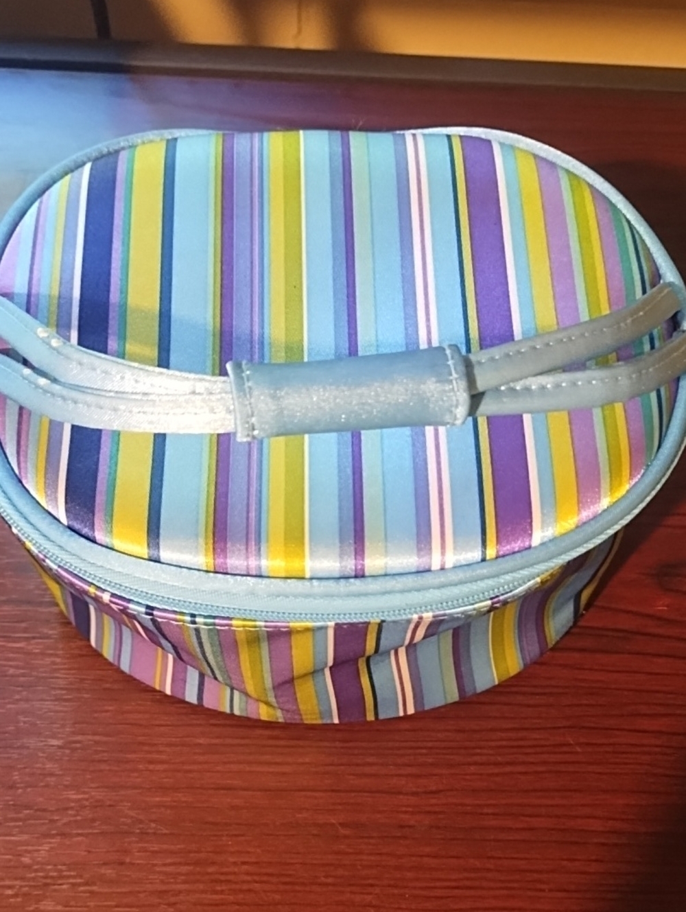 True Blue Spa Striped Travel Cosmetic, Toiletries Case - Multicolor.